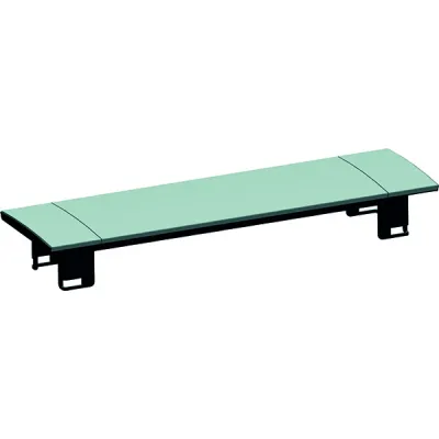 Bachmann Power Frame Einbaurahmen 4-fach 915502 | Steckdoseneinheit Abdeckung | Aluminiumklappe | schwarz | Tischmontage