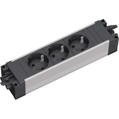 Bachmann ALU Steckdosenleiste 3f. 3xSchuko, 35 Grad 336.039