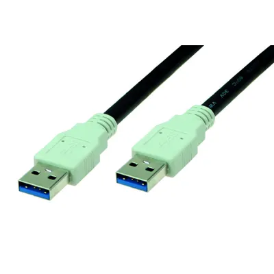 BACHMANN USB 3.0 Anschlusskabel 918.176 | A/A Stecker | 1:1 vollbeschaltet | 1m | PVC | schwarz