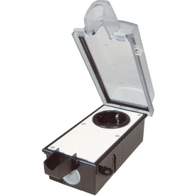 Bachmann Außensteckdose 924.3491 | abschließbar | für Winkelstecker | IP44 | Wandmontage | 230V | Weiß