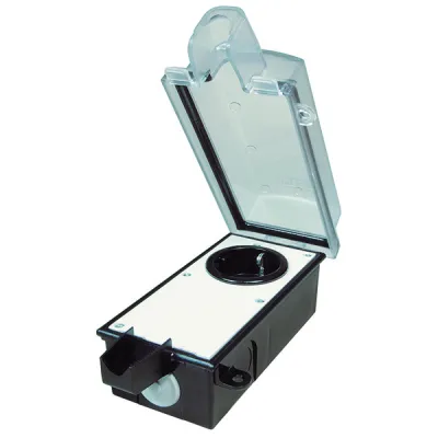 Bachmann Außensteckdose 924.3491 | abschließbar | für Winkelstecker | IP44 | Wandmontage | 230V | Weiß