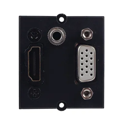 Bachmann Custom Modul 917.226 | HDMI VGA Klinke 3,5mm Stereo Audio | Keystone Clip | Basiselement | Schwarz