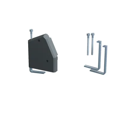 Bachmann DESK Haltewinkel 918.001 | schmal für Tischplatten bis 50 mm | Edelstahl 3 mm | Set mit Schrauben