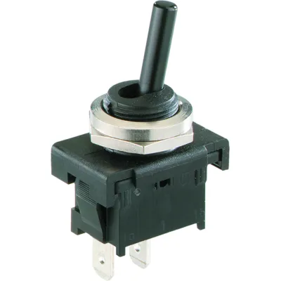 Bachmann Kippschalter 924.161 Serie 8400 | Ausschalter 1-polig | Steckanschluss | 6A 250V | schwarz | Thermoplast