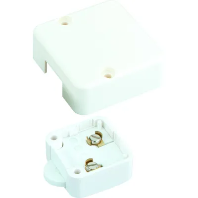 Bachmann Einbau-Truhentaster 924.203 | Taster Öffner 1-polig | 2A 250V | Schraubklemme | mit Zusatzgehäuse | weiß