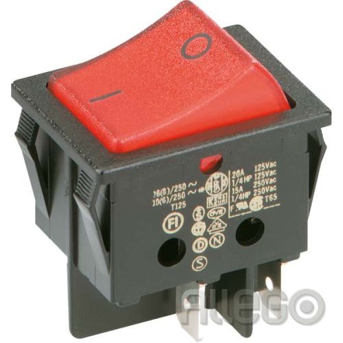 Bild: Bachmann EB-Wippenschalter sw/rt,16(8)A250V 2p. 924.099