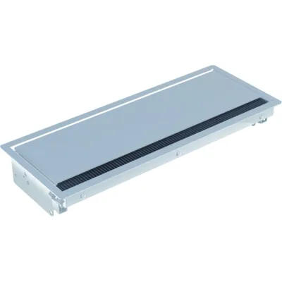 Bachmann Einbaurahmen CONI 6-fach | Edelstahl gebürstet | 387x151mm | klappbarer Deckel | für Tischplatten
