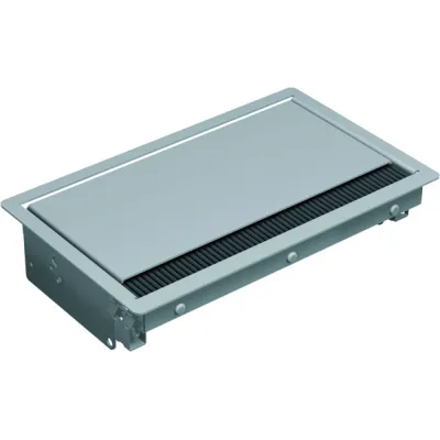 Bachmann Einbaurahmen CONI 338.0203 | Tisch-Steckdosenrahmen kurz | Stahl pulverbeschichtet | silbergrau | 237x139 mm