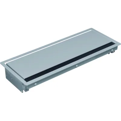 Bachmann Einbaurahmen CONI 338.0205 | 6-fach Steckdosen | silbergrau RAL 9006 | für Arbeitsplatten | 56 mm tief