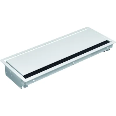 Bachmann Einbaurahmen CONI 911.001 | Tischsteckdosenrahmen 6-fach lang | Einbautiefe 56 mm | Stahl weiß RAL9016