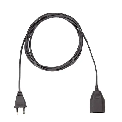 Bachmann Euro Verlängerung 233.184 | H03VVH2-F 2x0,75mm² | 2m | Euro-Stecker auf Euro-Kupplung | PVC | Schwarz