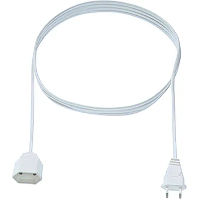 Bachmann Euro Verlängerung 233.285 | H03VVH2-F 2x0,75mm² | 3m | Eurostecker auf Eurokupplung | PVC | 2,5A | Weiß