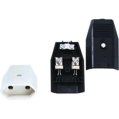 Bachmann Euroflachkupplung 900.004 | Euro-Kupplung Schraubanschluss | 2x0,75mm² | 2,5A 250V | IP20 | schwarz