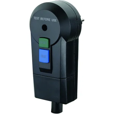 Bachmann FI-Schutzstecker 919.183 | 2-polig 16A 250V 30mA | IP44 | Unterspannungsauslöser | schwarz