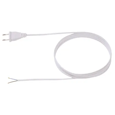 Bachmann Euro-Zuleitung 202.284 | Flachleitung H03VVH2-F 2x0,75mm² | 2m | Eurostecker auf Aderendhülse | PVC | weiß