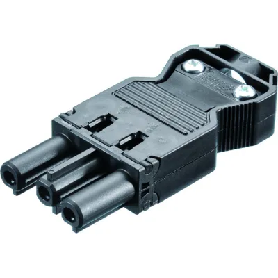 Bachmann Gerätekupplung 375.505 GST18/3 | Steckverbinder Buchse | 3-polig | 250V 16A | Schraubanschluss | schwarz