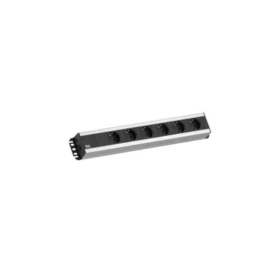 Bachmann Handwerkerleiste 300.000 | Steckdosenleiste 6-fach Schuko 90° | 2m Kabel | 15mm Abstand | IP20 | grau