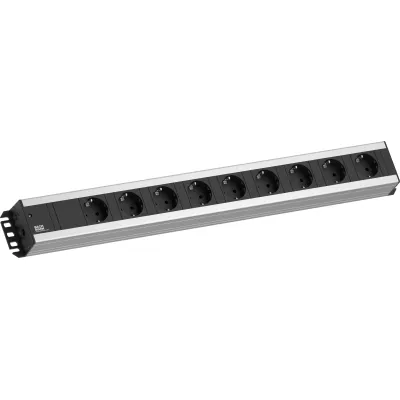 Bachmann Handwerker-Steckdosenleiste 300.001 | 9-fach | 90° gedreht | 2m Kabel | 35mm Abstand | IP20 | grau