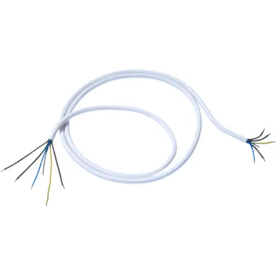 Bachmann Herdanschlussleitung 116.270 | H05VV-F 5G1,5mm² | 1,5m | Aderendhülsen beidseitig | PVC | Rundkabel | Weiß