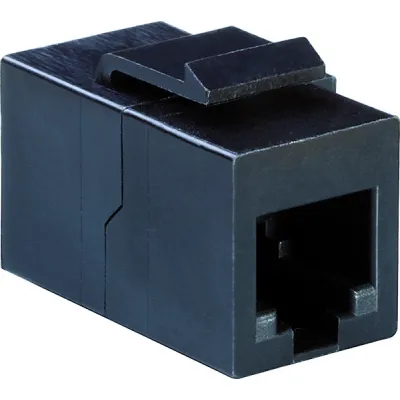 Bachmann ISDN-Kupplung Modul 940.085 | RJ12 Buchse/Buchse | Keystone | ungeschirmt | gerade Bauform | schwarz