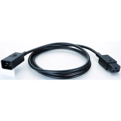 Bachmann Kaltgeräteleitung 356.174 | Kaltgerätekabel C20 auf C19 | 2m | H05VV-F 3G1,5 mm² | 16A 250V | PVC | Schwarz