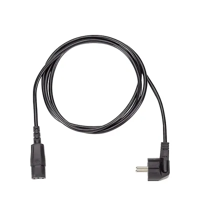 Bachmann Kaltgerätezuleitung 3m | H05VV-F 3G1,0 mm² | C13 Buchse | Schutzkontakt Winkelstecker | schwarz