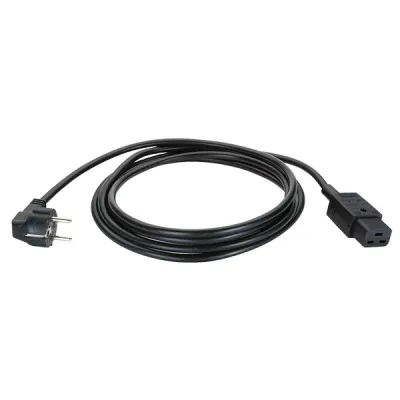 Bachmann Kaltgeräte-Zuleitung 352.174 | Netzkabel C19 2m | H05VV-F 3G1,5 | SCHUKO-Winkelstecker | 16A 250V | schwarz PVC