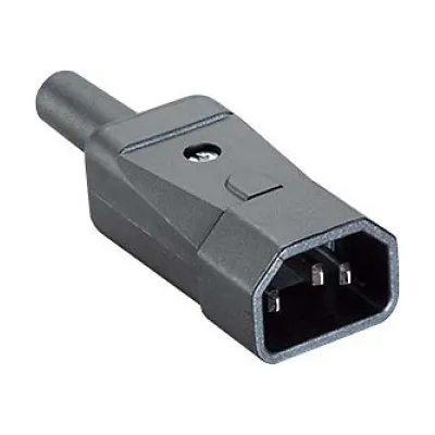 Bachmann Kaltgerätestecker 915.171 | C14 Stecker | 10A 250V | Schraubklemme | für 3G1,00 mm² | Thermoplast | schwarz
