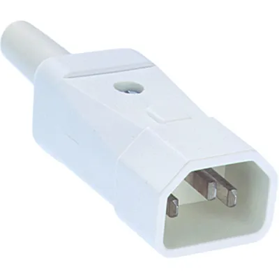 Bachmann Kaltgerätestecker 915.271 | C14 Stecker 10A 250V | Kaltgeräte Stecker Schutzkontakt | max. 3G1,00mm² | weiß