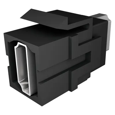 Bachmann HDMI 2.0 Keystone Modul 918.041 | Buchse/Buchse | UHD 4K 60Hz | Einbautiefe 85mm | Kunststoff schwarz