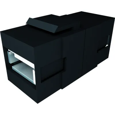 Bachmann USB 3.0 Keystone Modul 917.120 | Adapter A/A Buchse/Buchse | Montageeinbau | Schwarz