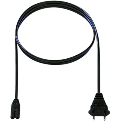 Bachmann Kleingeräte-Zuleitung 251.173 | Netzanschlussleitung H03VVH2-F 2x0,75mm² | Eurostecker auf C7 | 1,5m | schwarz