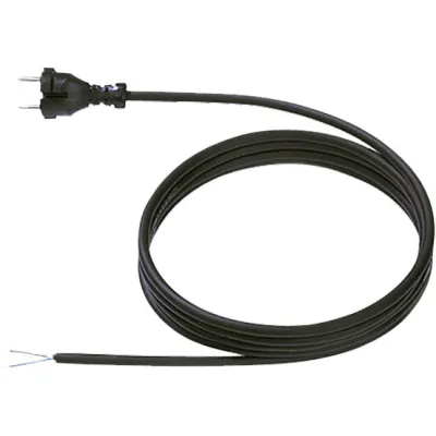 Bachmann Konturen-Zuleitung 246.176 | Stromkabel H07RN-F 2x1mm² | 5m | 16A 250V | Gummi-Neopren | Schwarz