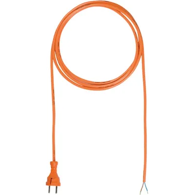 Bachmann Netzanschlussleitung 244.875 | H05BQ-F 2x1,0mm² | 3m | Konturenstecker | Aderendhülsen | PUR | Orange