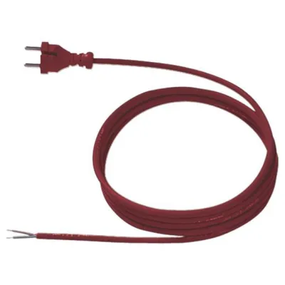 Bachmann Netzanschlussleitung 246.376 | H07RN-F 2x1,0mm² | 5m | CEE 7/17 auf Aderendhülsen | 10A | IP20 | Rot