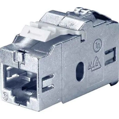 Bachmann CAT6 Kupplung 940.044 | RJ45 Buchse-Buchse | BTR E-DAT | geschirmt | Keystone | Klasse EA | silberfarben