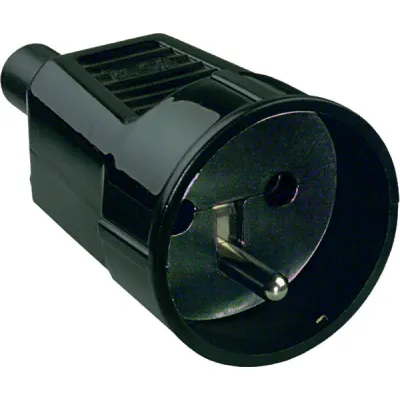 BACHMANN Schutzkontaktkupplung 912.173 | SCHUKO Kupplung Typ F | IP20 | 16A 250V | Schraubklemme | schwarz