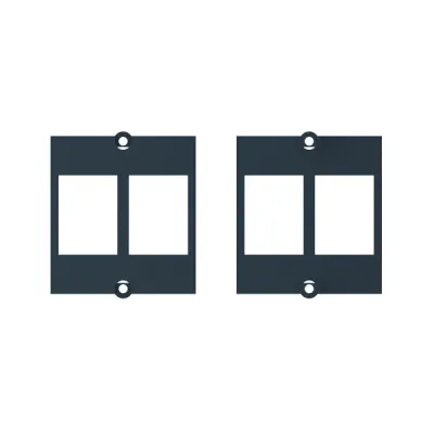 Bachmann Modul 2x Keystone 917.061 | Datenanschluss Rahmen für 2 Keystone Buchsen | Metallhalterung | schwarz