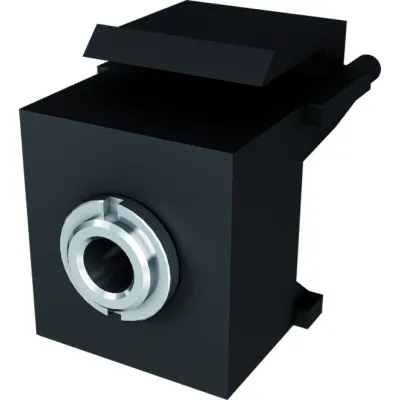 Bachmann Keystone Modul Miniklinke 3,5mm Stereo Buchse | 917.157 | Buchse-Buchse | 0,1m Leitung | schwarz