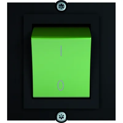 Bachmann Schaltmodul 2-polig 917.135 | beleuchtet | Wippschalter grün | 1m Anschluss 4G1,5mm² | Kunststoff | schwarz