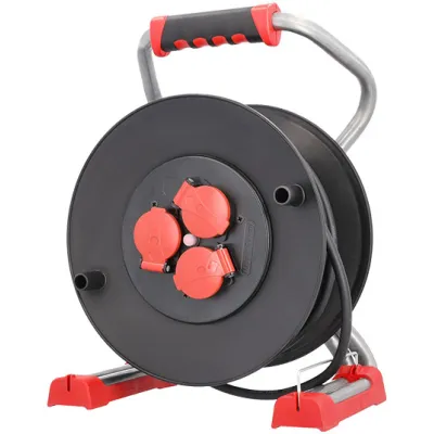 Bachmann Profi-Kabeltrommel 399.191 | 40m H07RN-F 3G1,5 | 3x Schuko IP44 | Thermoschutz | Außen & Baustelle