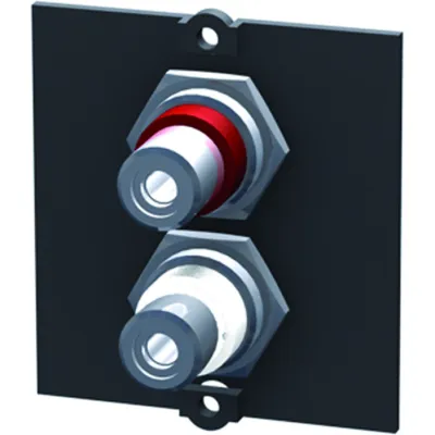 BACHMANN Rahmen 1x Cinch Stereo 917.022 BAM-1 | Buchse rot/weiß | Kunststoff | Schraubbefestigung | schwarz