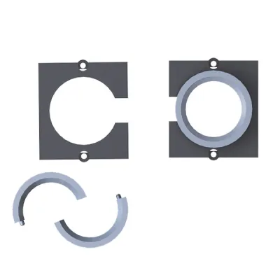 Bachmann Kabeldurchführung Rahmen 917.033 | VGA Kabelauslass Modul | 2-teilig | bis 24 mm Durchmesser | schwarz