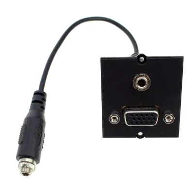 Bachmann Unterputz Rahmen 1xVGA + 1x 3,5mm Klinke 917.045 BCM-17 | Audio Video Modul | schwarz | für Tischsteckdose