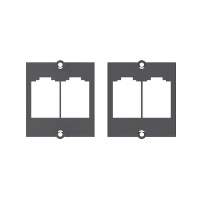 Bachmann Zentralplatte Rahmen 917.038 | Mod-Jack 2-fach | für 2x BTR E-DAT CAT6 Modul | Schraubmontage | schwarz