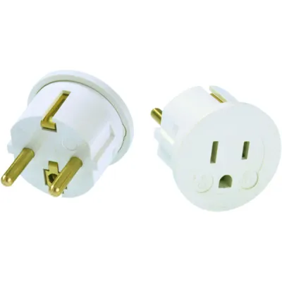 Bachmann Umwandlungsstecker 921.003 | Reisestecker Schuko auf USA | 15A 125V | Einzel | Weiß