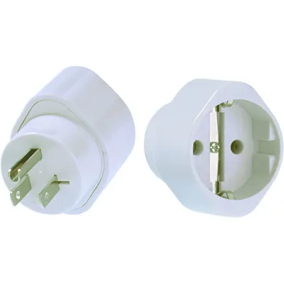 Bachmann Umwandlungsstecker 921.004 | Reiseadapter USA auf Schuko | kompakt | 15A 125V | weiß