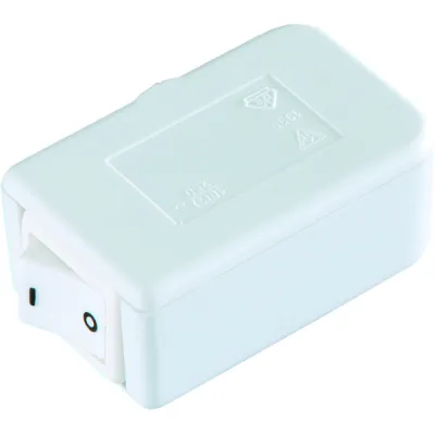 Bachmann Schnur-Endschalter 924.073 Serie 8016 | 1-polig Ausschalter | Wippe | 10A 250V | Gehäuse geschraubt | weiß