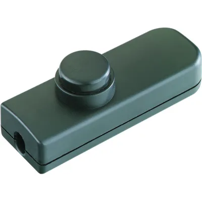 Bachmann Schnur-Zwischenschalter 924.054 Serie 8011 | Serienschalter | Druckknopf | 2A 250V | schwarz