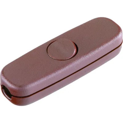 Bachmann Schnur-Zwischenschalter 924.045 | Ausschalter 1-polig | Serie 5055 | 3A 250V | für Flachkabel 2x0,75mm² | braun